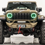 Jeep Wrangler Color Changing RGBW Halo Headlights 2018-2026