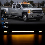 2007-2014 GMC Chevy HD Smoked White Amber LED Roof Cab Lights