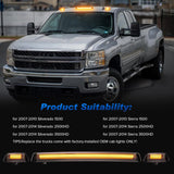 2007-2014 GMC Chevy HD Smoked White Amber LED Roof Cab Lights