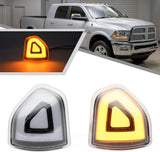2009-2022 Ram 1500 2500 HD Smoked White Amber LED Tow Mirror Lights
