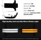 2014-2019 GMC Chevy Sierra Silverado HD Smoked Switchback LED Mirror Lights