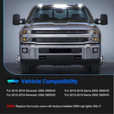 2015-2019 GMC Chevy HD Smoked White Amber LED Roof Cab Lights