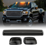 2015-2019 GMC Chevy HD Smoked White Amber LED Roof Cab Lights