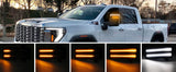 2020-2026+ GMC Chevy Sierra Silverado Smoked Switchback LED Mirror Lights