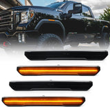 2020-2026+ GMC Sierra HD 2500 Smoked White Amber SCANNING LED Side Markers