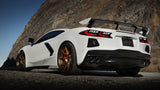 Borla 2020 Chevrolet Corvette C8 6.2 ATAK 3in Exhaust System Dual Round Rolled A/C Black Chrome Tips 140839BC