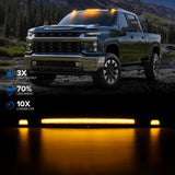 2020-2026+ GMC Chevy HD Smoked White Amber LED Roof Cab Lights