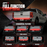 OPT7 Redline Parlux Triple Tailgate Light Bar 60" Bundle for Chevy Silverado-GMC Sierra 1500 19-21 Connect Harness