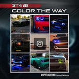 AURA Remote Control Day Time Running Light DRL Halo RGB for Dodge Challenger 08-23 - Install Friendly