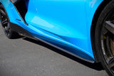 Chevrolet Corvette C8 Z06/ E Ray/ ZR1/ Grand Sport Carbon Fiber Side Rocker Extensions/ Side Skirts