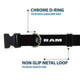 Plastic Clip Collar - RAM Shield Logo/Bold Text Black/White