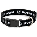 Plastic Clip Collar - RAM Shield Logo/Bold Text Black/White