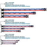 Plastic Clip Collar - Chrysler/MOPAR Logo Repeat/Stripe Blue/White/Red