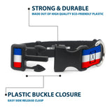 Plastic Clip Collar - Chrysler/MOPAR Logo Repeat/Stripe Blue/White/Red