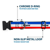 Plastic Clip Collar - Chrysler/MOPAR Logo Repeat/Stripe Blue/White/Red