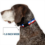 Plastic Clip Collar - Chrysler/MOPAR Logo Repeat/Stripe Blue/White/Red