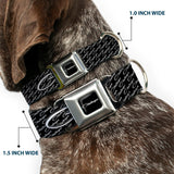 CHALLENGER Script Black Silver Seatbelt Buckle Collar - CHALLENGER Repeat w/Text Black/White