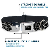 CHALLENGER Script Black Silver Seatbelt Buckle Collar - CHALLENGER Repeat w/Text Black/White