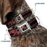 Dodge Challenger R/T Emblem Full Color Black/White/Red Seatbelt Buckle Collar - Dodge Challenger R/T Emblem/Carbon Fiber Stripe Grays/Black/Red