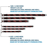 Dodge Challenger R/T Emblem Full Color Black/White/Red Seatbelt Buckle Collar - Dodge Challenger R/T Emblem/Carbon Fiber Stripe Grays/Black/Red