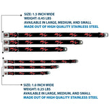 Dodge Challenger R/T Emblem Full Color Black/White/Red Seatbelt Buckle Collar - Dodge Challenger R/T Emblem Repeat Black/Blue/White/Red