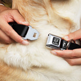 Ram Shield Logo Full Color Black/White Seatbelt Buckle Collar - RAM Shield Logo/Bold Text Black/White