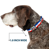 MOPAR Chrysler Logo Full Color White/Blue/Red/Black Seatbelt Buckle Collar - MOPAR Logo/Stripe Blue/White/Red