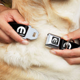 MOPAR Logo Full Color Black White Seatbelt Buckle Collar - MOPAR Logo Repeat Black/White