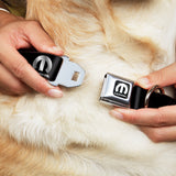 MOPAR Logo Full Color Black/White Seatbelt Buckle Collar - MOPAR Logo Repeat Black/Silver Gradient
