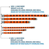 MOPAR Logo Full Color Black/White Seatbelt Buckle Collar - MOPAR Logo Repeat Orange/Black