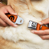 MOPAR Logo Full Color Black/White Seatbelt Buckle Collar - MOPAR Logo Repeat Orange/Black