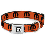 MOPAR Logo Full Color Black/White Seatbelt Buckle Collar - MOPAR Logo Repeat Orange/Black