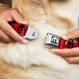 MOPAR Logo Full Color Black/White Seatbelt Buckle Collar - MOPAR Logo Repeat Red/Black