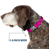 MOPAR Logo Full Color Black/White Seatbelt Buckle Collar - MOPAR Logo Repeat Hot Pink/Black