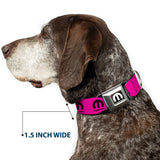 MOPAR Logo Full Color Black/White Seatbelt Buckle Collar - MOPAR Logo Repeat Hot Pink/Black