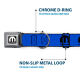 MOPAR Logo Full Color Black/White Seatbelt Buckle Collar - MOPAR Logo Repeat Blue/Black