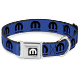 MOPAR Logo Full Color Black/White Seatbelt Buckle Collar - MOPAR Logo Repeat Blue/Black