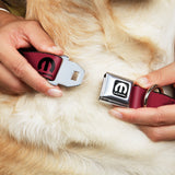 MOPAR Logo Full Color Black/White Seatbelt Buckle Collar - MOPAR Logo Repeat Fuchsia/Black