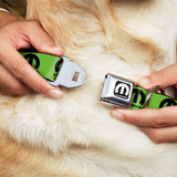 MOPAR Logo Full Color Black/White Seatbelt Buckle Collar - MOPAR Logo Repeat Green/Black