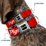 PLYMOUTH Text Logo Full Color Black/White Seatbelt Buckle Collar - PLYMOUTH Text Logo Red/White