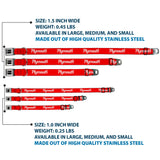 PLYMOUTH Text Logo Full Color Black/White Seatbelt Buckle Collar - PLYMOUTH Text Logo Red/White