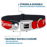 PLYMOUTH Text Logo Full Color Black/White Seatbelt Buckle Collar - PLYMOUTH Text Logo Red/White