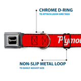 PLYMOUTH Text Logo Full Color Black/White Seatbelt Buckle Collar - PLYMOUTH Text Logo Red/White