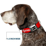 PLYMOUTH Text Logo Full Color Black/White Seatbelt Buckle Collar - PLYMOUTH Text Logo Red/White