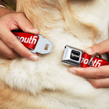 PLYMOUTH Text Logo Full Color Black/White Seatbelt Buckle Collar - PLYMOUTH Text Logo Red/White