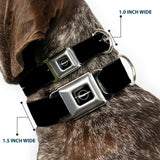Barracuda Emblem Full Color Black/Silver Seatbelt Buckle Collar - Barracuda Emblem Repeat Black/Silver