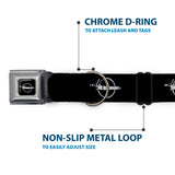 Barracuda Emblem Full Color Black/Silver Seatbelt Buckle Collar - Barracuda Emblem Repeat Black/Silver