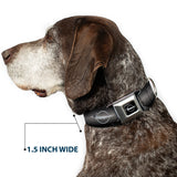 Barracuda Emblem Full Color Black/Silver Seatbelt Buckle Collar - Barracuda Emblem Repeat Gray Fade/Silver