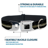 BARRACUDA Script Logo Full Color Black/White Seatbelt Buckle Collar - BARRACUDA Script Stripe/Monogram Black/Gray/Olive/Silver