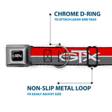 Plymouth GTX Emblem Full Color Black/Silver Fade/White Seatbelt Buckle Collar - Plymouth GTX Emblem/Stripe Red/White/Grays